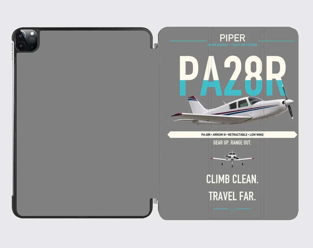 Piper PA-28R Arrow III design on gray ipad tablet case