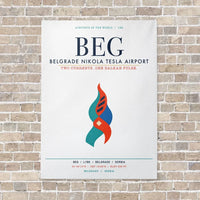Thumbnail for Belgrade Nikola Tesla Airport BEG vertical canvas print - no frame - white background