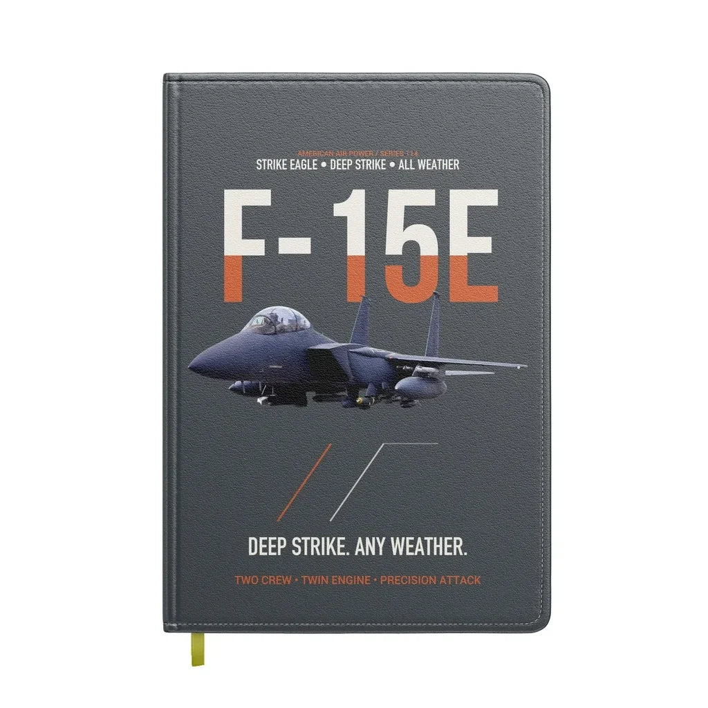 F-15E Strike Eagle Deep Strike Any Weather design on gray notebook