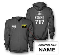 Thumbnail for Boeing 717 & Plane Designed Zipped Hoodies - view 11