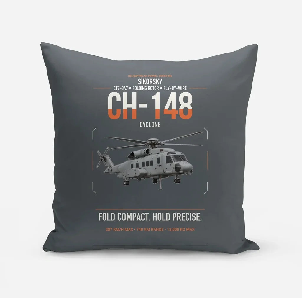 Sikorsky CH-148 Cyclone design on gray pillow