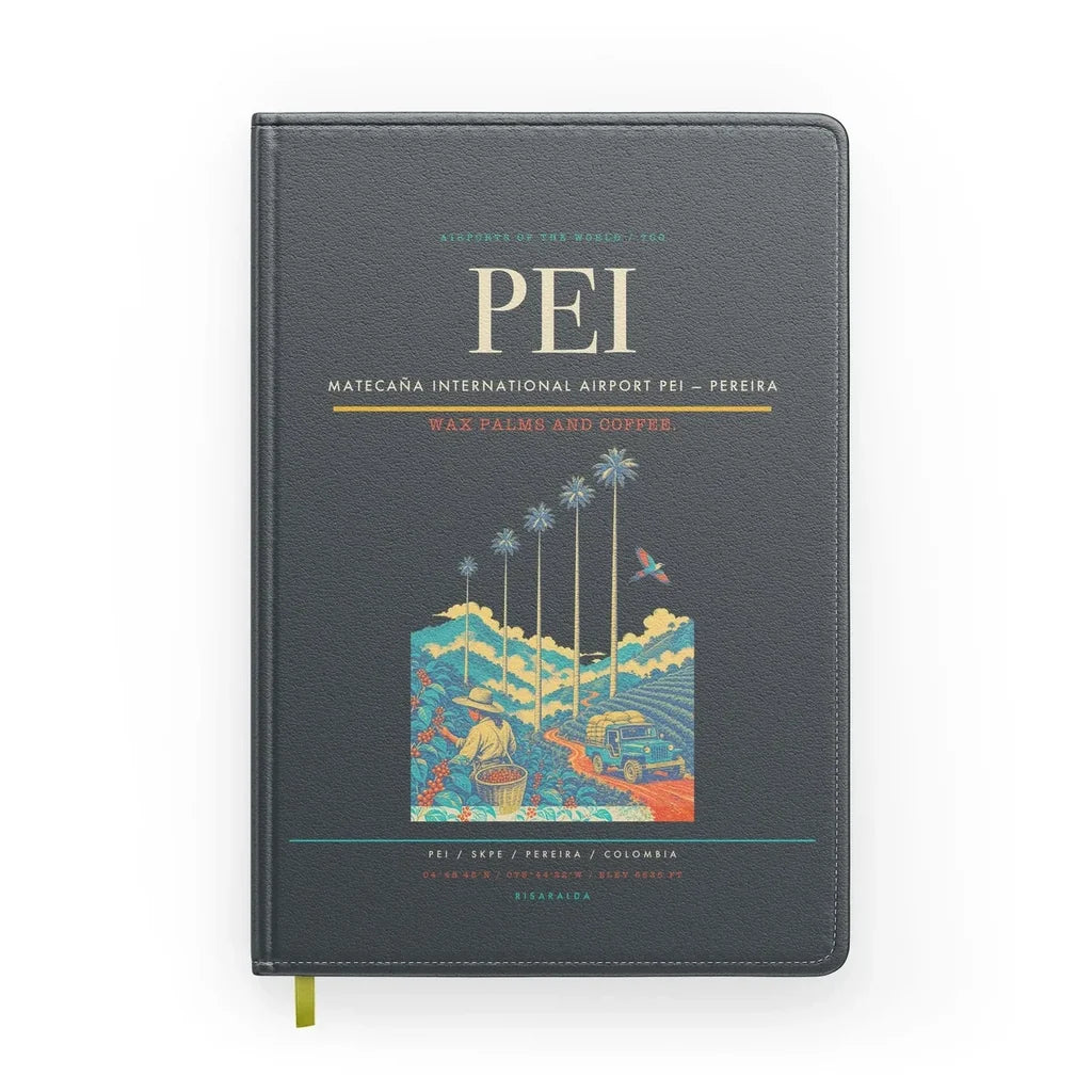 Matecaña International Airport (PEI) design on gray notebook