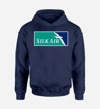 Thumbnail for SilkAir logo printed on navy blue hoodie