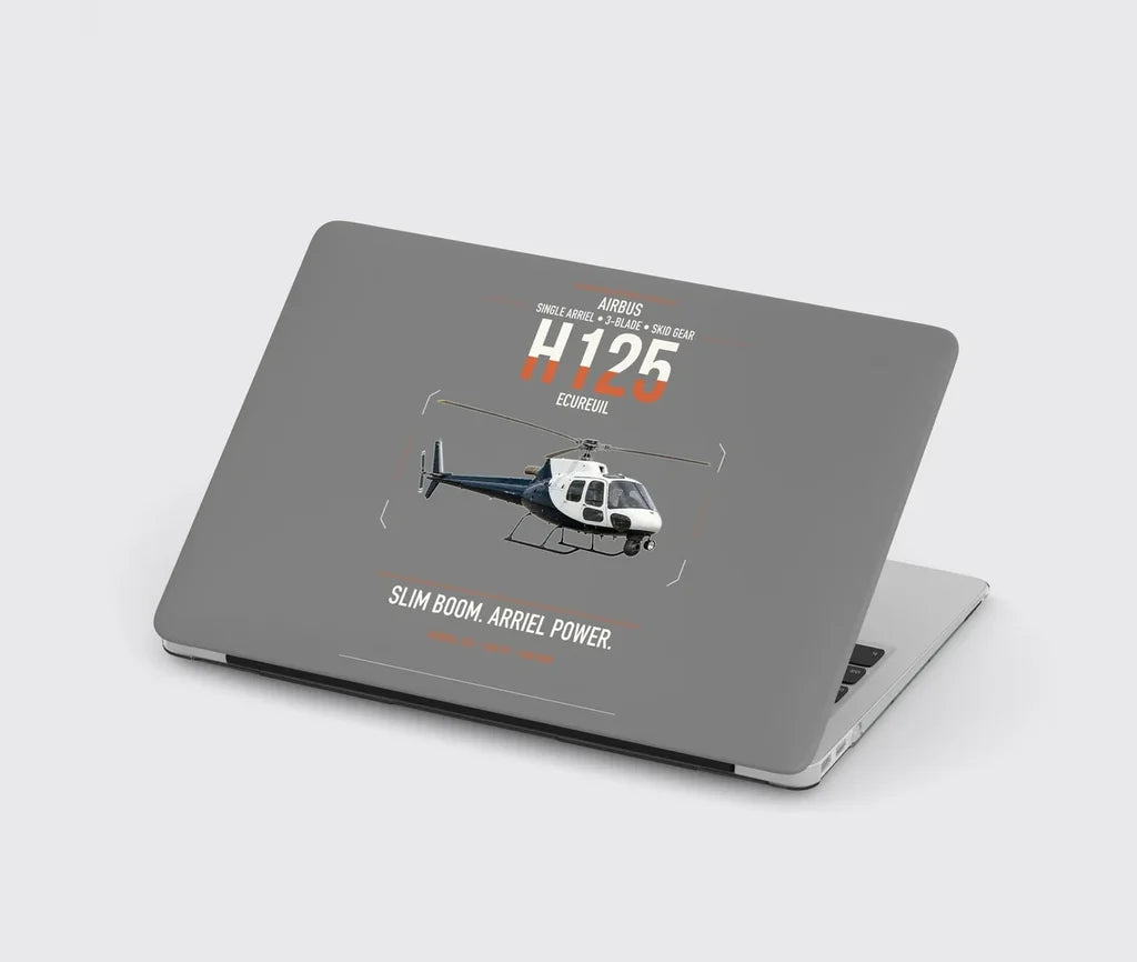 Airbus H125 design on gray MacBook case