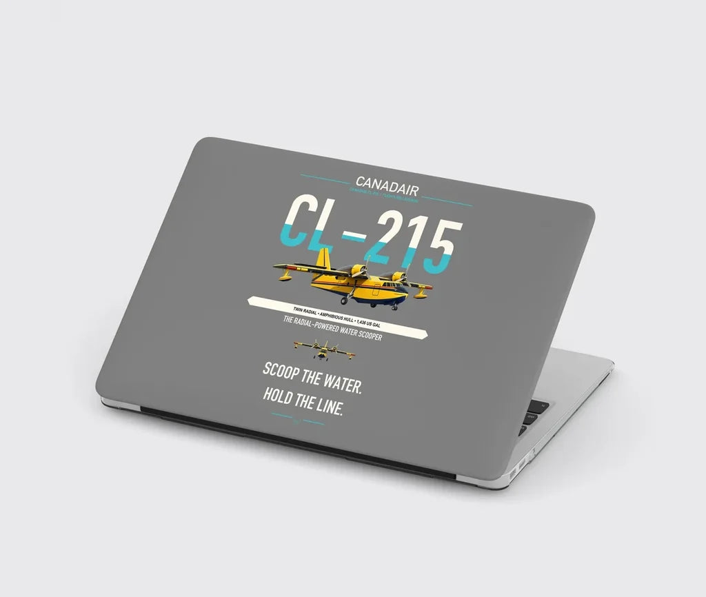 Canadair CL-215 design on gray MacBook case