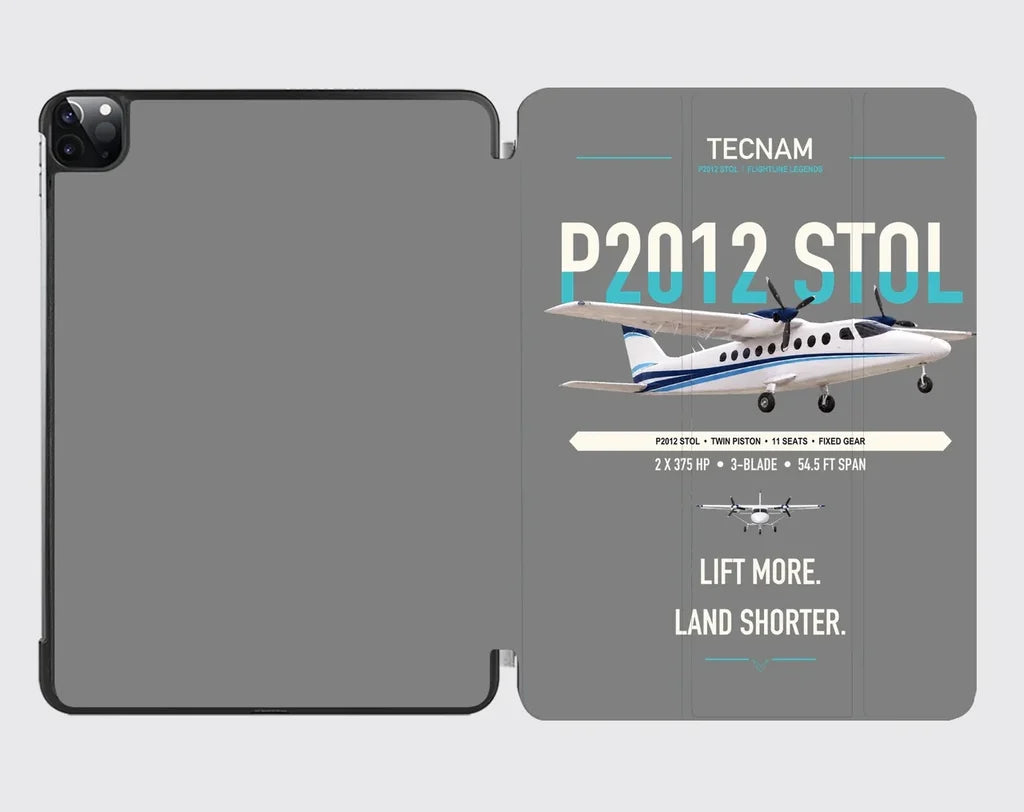 Tecnam P2012 STOL design on gray ipad tablet case