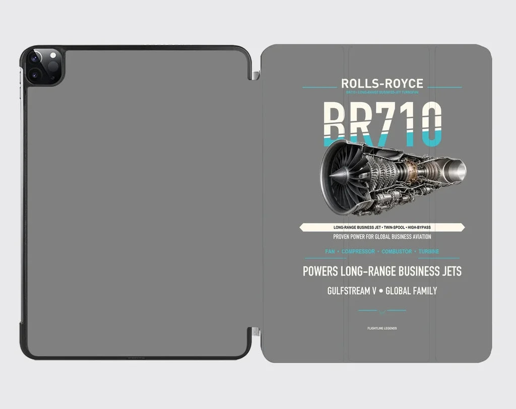 BR710 design on gray ipad tablet case