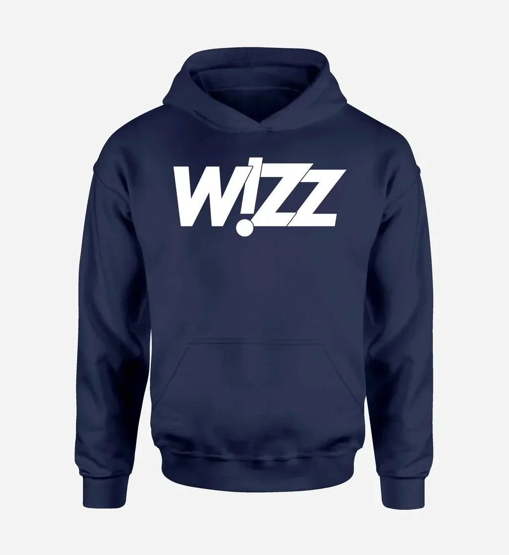 Wizz Airlines logo on navy blue single side hoodie