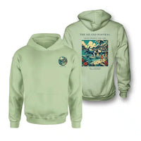 Thumbnail for VINTAGE G4154 - The Island Postbag - Double-Side Hoodie design on lightgreen double side