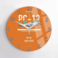 Thumbnail for Pilatus PC-12 PRO design on orange no frame wall clock