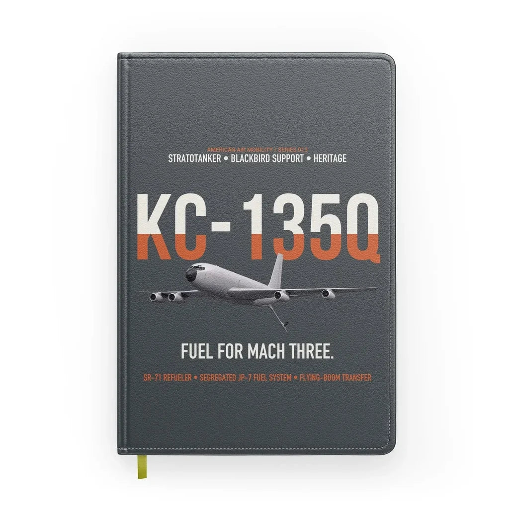 KC-135Q Blackbird Tanker design on gray notebook