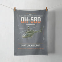 Thumbnail for Bell OH-58D Kiowa Warrior design on gray towel