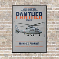 Thumbnail for Airbus Helicopters AS565 MBe Panther vertical canvas print - framed - light gray background