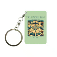 Thumbnail for VINTAGE G4139 - The Compass Rose - Designed Key Chain design on lightgreen