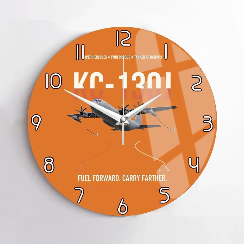 KC-130J SUPER HERCULES design on orange no frame wall clock