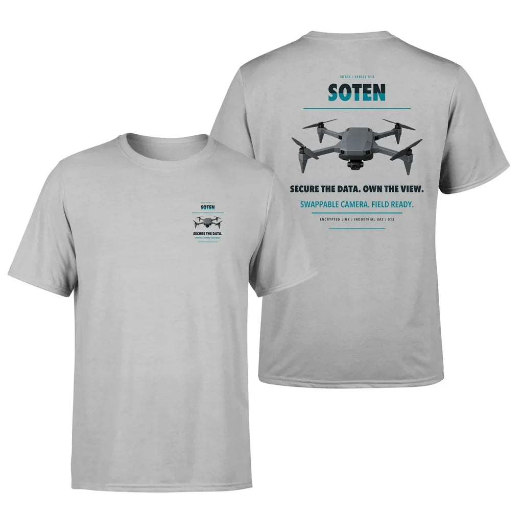 ACSL SOTEN design on light gray t shirt
