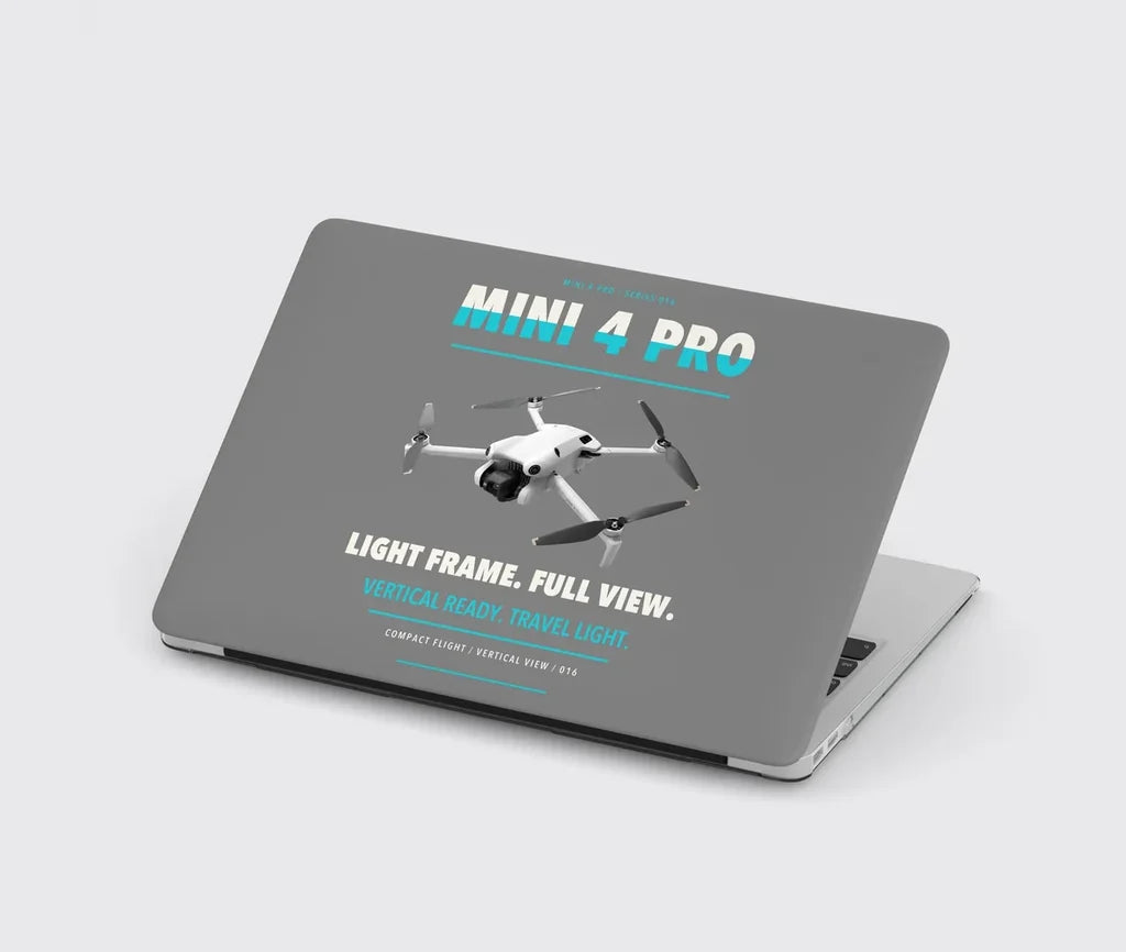 DJI Mini 4 Pro design on gray MacBook case