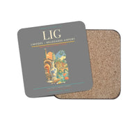Thumbnail for Limoges – Bellegarde Airport (LIG) design on gray 1 piece coaster