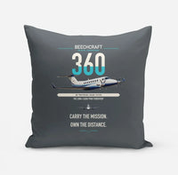 Thumbnail for Beechcraft King Air 360 design on gray pillow