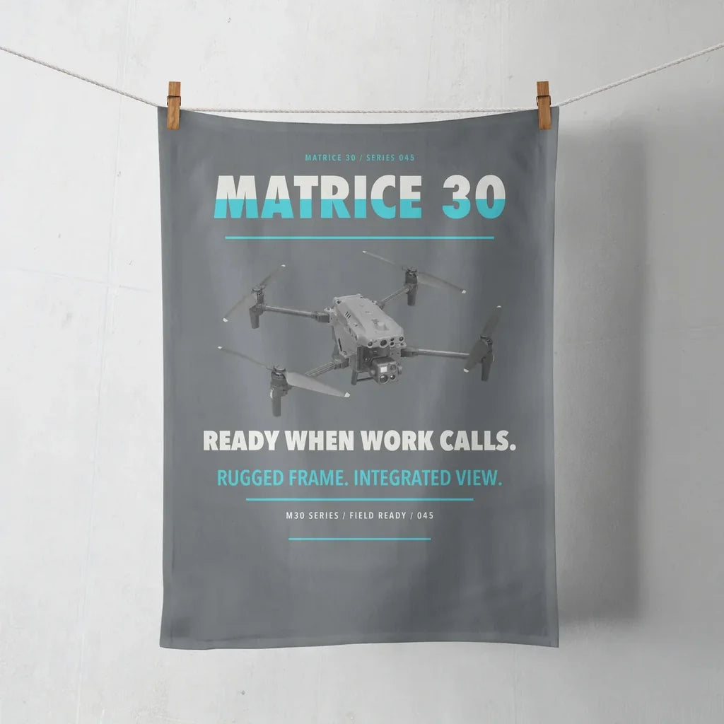 DJI Matrice 30 design on gray towel
