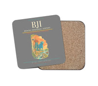 Thumbnail for Bemidji Regional Airport (BJI) design on gray 1 piece coaster