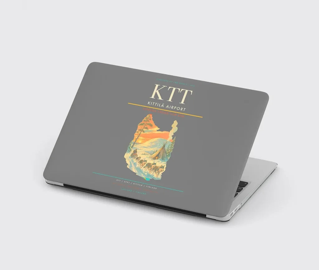 Kittilä Airport (KTT) design on gray MacBook case