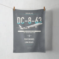Thumbnail for Douglas DC-8-63 design on gray towel