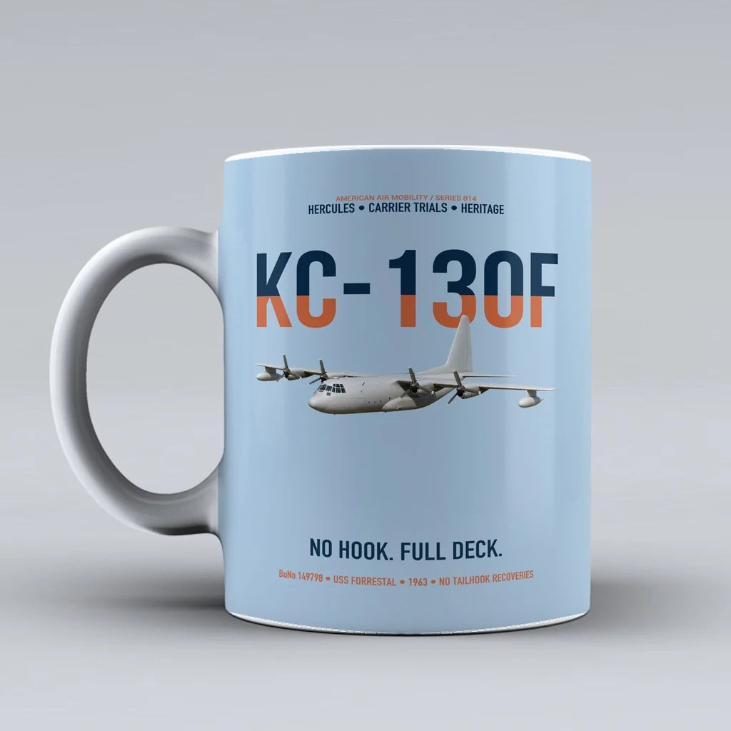KC-130F BuNo 149798 design on light blue ceramic mug, double-side print