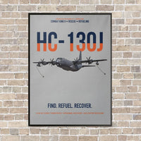 Thumbnail for HC-130J COMBAT KING II vertical canvas print - framed - light gray background