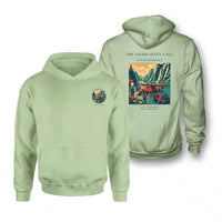 Thumbnail for VINTAGE G4185 - The Fjord Jetty Call - Double-Side Hoodie design on lightgreen double side