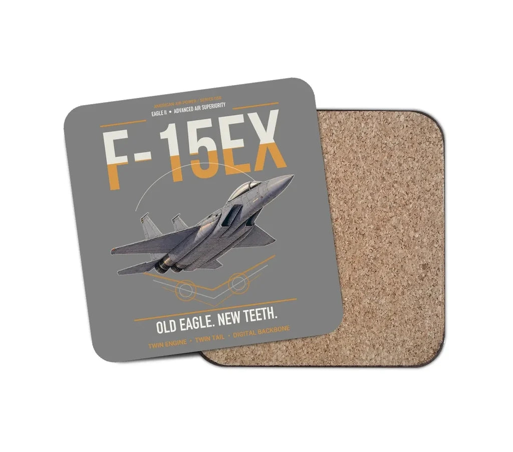 F-15EX Eagle II design on gray 1 piece coaster