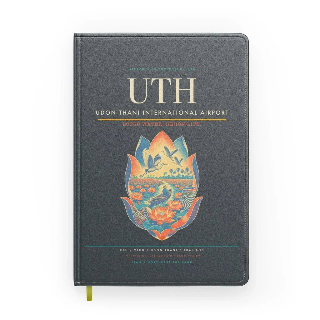 Udon Thani International Airport (UTH) design on gray notebook