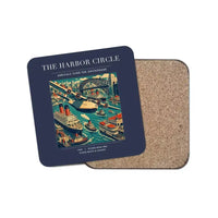 Thumbnail for The Harbor Circle - Designed Coasters design on navy blue 1-piece