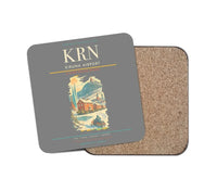 Thumbnail for Kiruna Airport (KRN) design on gray 1 piece coaster