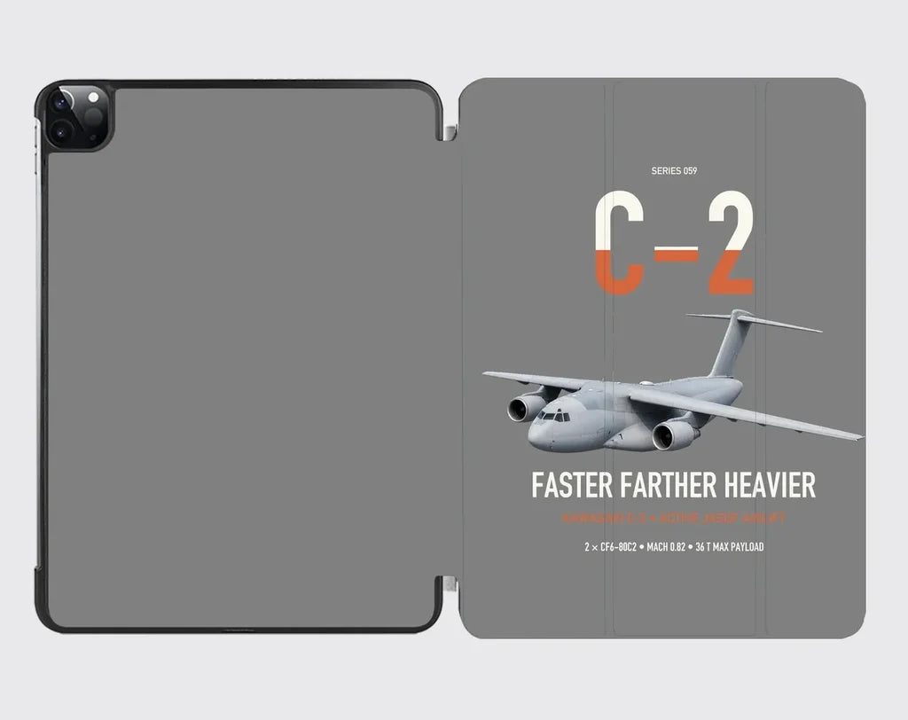 Kawasaki C-2 design on gray ipad tablet case