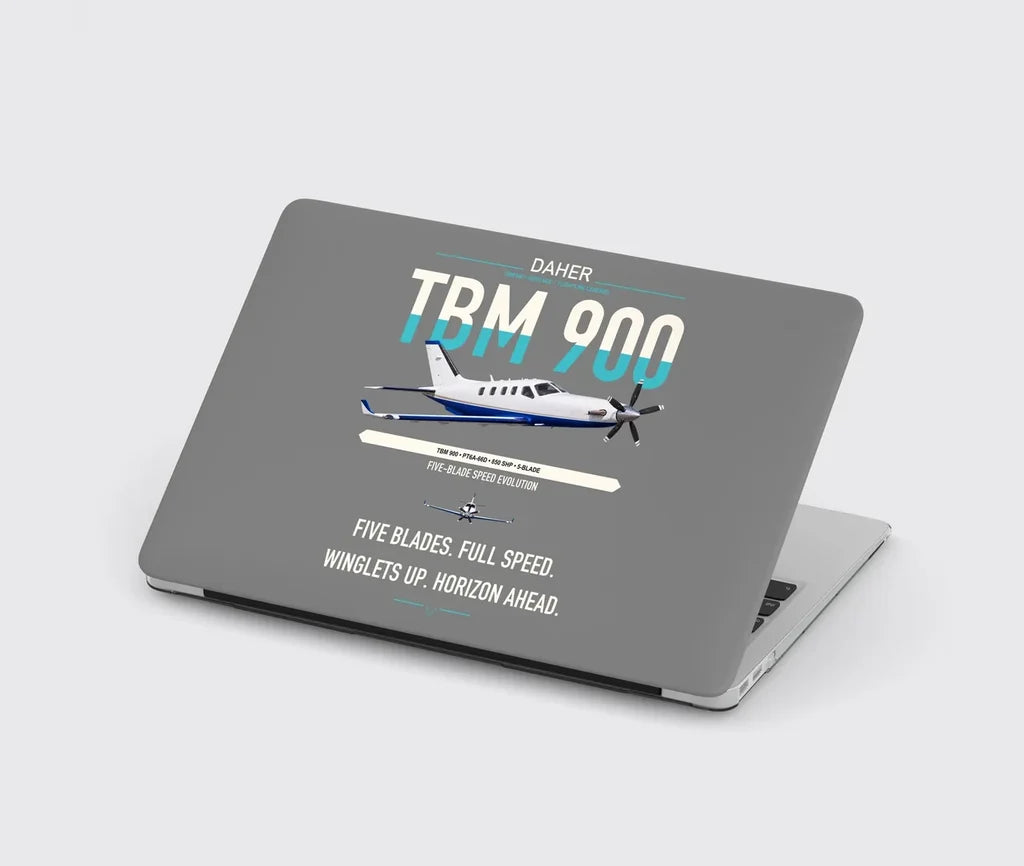 Daher TBM 900 design on gray MacBook case