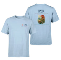 Thumbnail for Sheikh ul-Alam International Airport (SXR) design printed on light blue double-side t-shirt