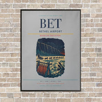 Thumbnail for Bethel Airport BET - Canvas Framed - Light Gray