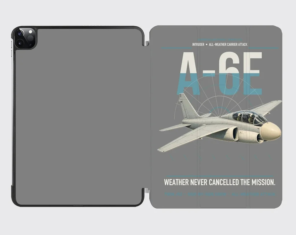 A-6E Intruder design on gray ipad tablet case