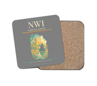 Thumbnail for Norwich Airport (NWI) design on gray 1 piece coaster