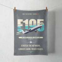 Thumbnail for Embraer E195 design on gray towel