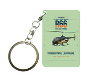 Thumbnail for Robinson R66 design on light green designed key chain, double-side print