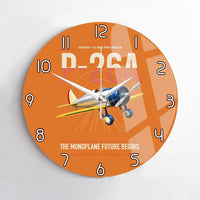 Thumbnail for Boeing P-26A Peashooter design on orange no frame wall clock