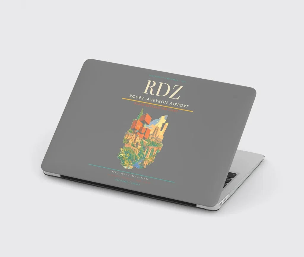Rodez–Aveyron Airport (RDZ) design on gray MacBook case
