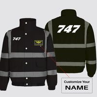 Thumbnail for 747 Flat Text Designed Reflective Winter Jackets - view 11