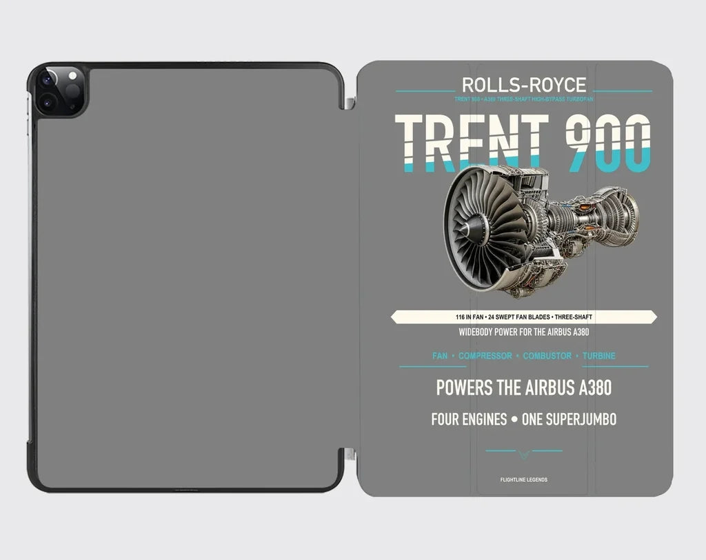 TRENT 900 design on gray ipad tablet case