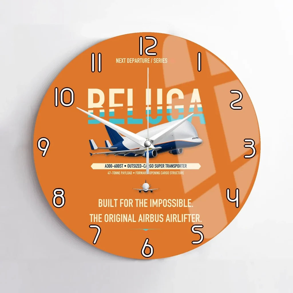 Airbus A300-600ST BelugaST design on orange no frame wall clock