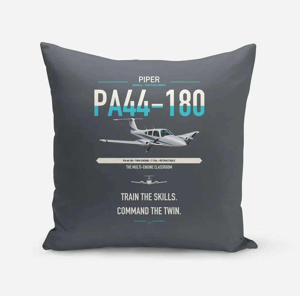 Piper PA-44-180 Seminole design on gray pillow