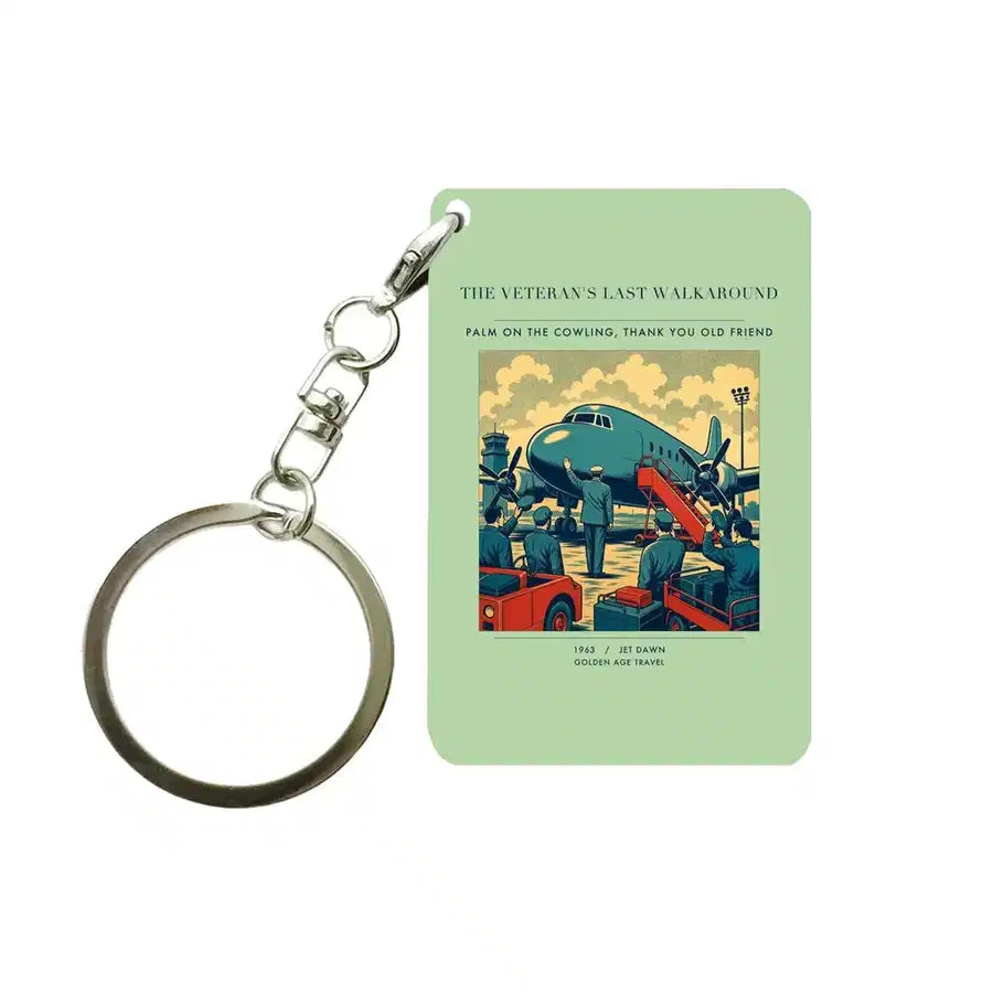 VINTAGE G4453 - The Veteran's Last Walkaround - Designed Key Chain design on lightgreen