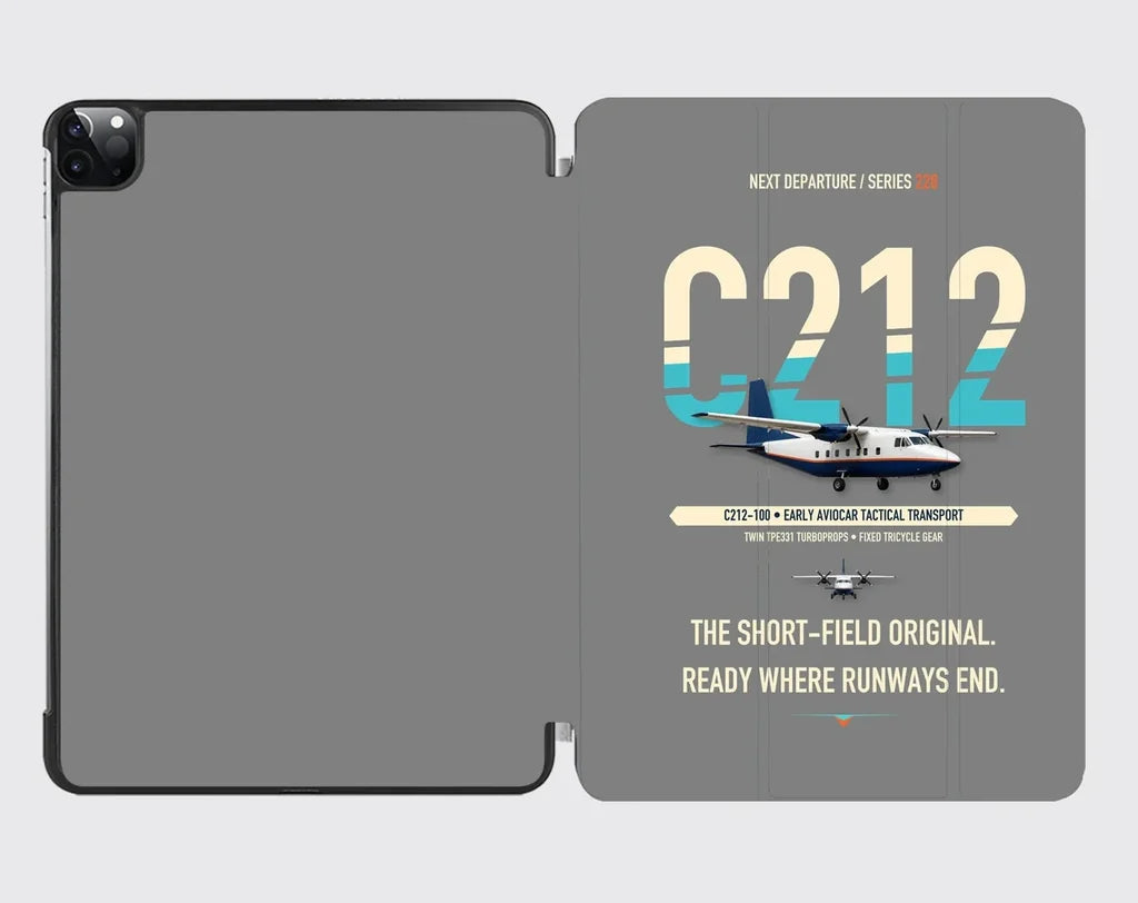 CASA C-212-100 Aviocar design on gray ipad tablet case